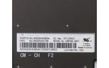 Lenovo 5N20V43726 NB_KYB CMFL-CS20,BK-NBL,CHY,058 FRA