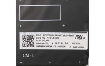 Lenovo 5N20V43911 NB_KYB CMFL-CS20,BK-BL,LTN,BUL