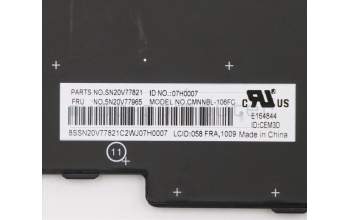 Lenovo NB_KYB CMNM-CS20,BK-NBL,CHY,058 FRA pour Lenovo ThinkPad P15s (20T4/20T5)
