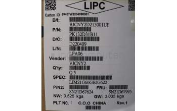 LENOVO 5N21D67995 NB_KYB CS22 FL TOP,BK-BL,CHY,UKE
