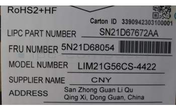 Lenovo 5N21D68054 NB_KYB CS22 FL TOP,BK-NBL,CHY,CZE/SLK