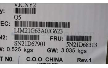 Lenovo 5N21D68313 NB_KYB CS22 FL TOP,GR-BL,CHY,ARA