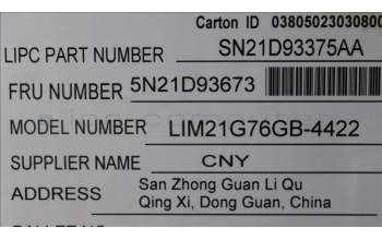 Lenovo 5N21D93673 NB_KYB CS22 NM TOP,BK-NBL,CHY,UKE