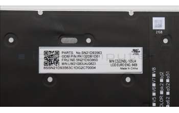 Lenovo 5N21D93860 NB_KYB CS22 NM TOP,GR-BL,CHY,EURO ENG