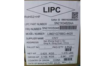 Lenovo 5N21K05048 NB_KYB CS23 NM TOP,BK-NBL,CHY,BUL