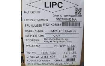 Lenovo 5N21K05055 NB_KYB CS23 NM TOP,BK-NBL,CHY,HUN