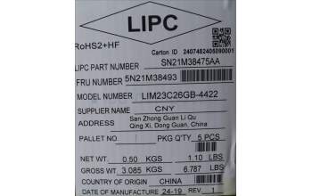 Lenovo 5N21M38493 NB_KYB 4C4TT50N-BK-CHY-UKE