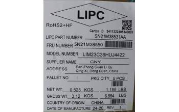 Lenovo 5N21M38550 NB_KYB 4C4TT50B-BK-CHY-HUN