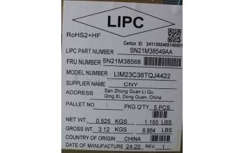 Lenovo 5N21M38568 NB_KYB 4C4TT50B-BK-CHY-TUR