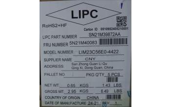 Lenovo 5N21M40083 NB_KYB 4C6TT50N-BK-CHY-SPA