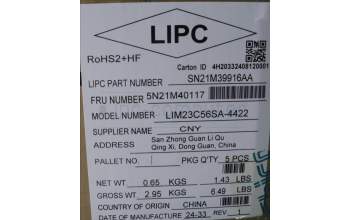 Lenovo 5N21M40117 NB_KYB 4C6TT50N-BK-CHY-SLV