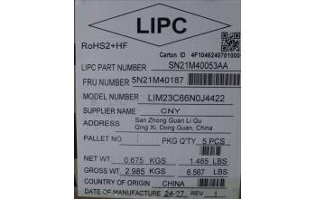 Lenovo 5N21M40187 NB_KYB 4C6TT50B-BK-CHY-NOR