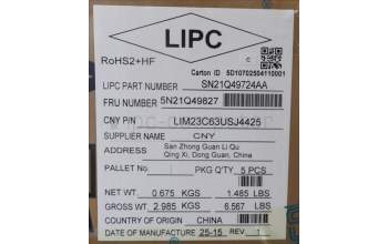 Lenovo 5N21Q49827 NB_KYB 5C6TT5SB-BK-CHY-ENG