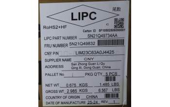 Lenovo 5N21Q49832 NB_KYB 5C6TT5SB-BK-CHY-ARA