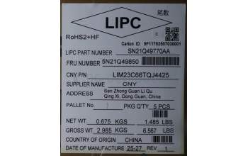 Lenovo 5N21Q49850 NB_KYB 5C6TT5SB-BK-CHY-TUR