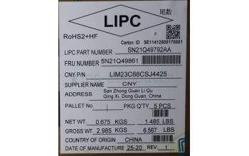 Lenovo 5N21Q49861 NB_KYB 5C6TT5SB-BK-CHY-CZE/SLK