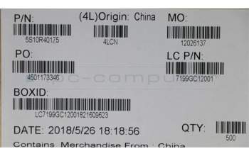 Lenovo 5S10R40175 SCREW Screw L 81FV D Cover to C Cover