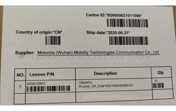 Lenovo 5S58C30931 TB305FU R-cover_GR_EU&*HQ316000263B0 CS