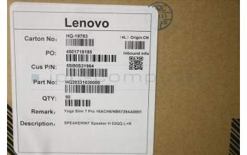 Lenovo 5SB0S31964 SPEAKERINT Speaker H 82QQ L+R