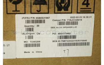 Lenovo 5SB0S31967 SPEAKERINT Speaker C 82UD L+R
