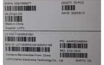 Lenovo 5SB1R65077 SPEAKERINT SPK,X13G6,Stero,3209,VC