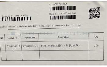 Lenovo 5SB8C31015 TB361FU box_L down&*5016AA000507 CS