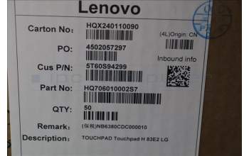 Lenovo 5T60S94299 TOUCHPAD Touchpad H 83E2 LG