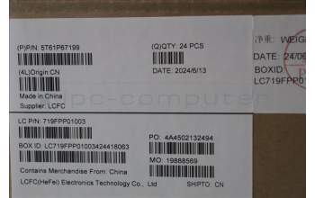 Lenovo 5T61P67199 TOUCHPAD CS22_3+2bCP,GLM,BK,NONFC,TRI,EL