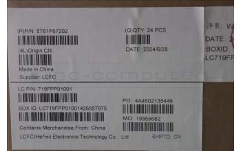 Lenovo 5T61P67202 CS22_3+2bCP,Glass like Mylar,Synaptics PCB,Black,Non-NFC,SOVP&MP,Transimage