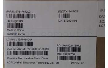 Lenovo 5T61P67203 TOUCHPAD CS22_3+2bCP,GLM,BK,NFC,SRX,EL