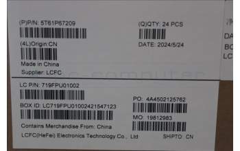 Lenovo 5T61P67209 TOUCHPAD CS22_3+2bCP,GLM,GR,NONFC,SRX,SY