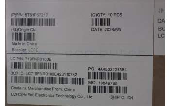 Lenovo 5T61P67217 TOUCHPAD CS22_3+2bCP,GLM,BK,NFC,SRX,EL