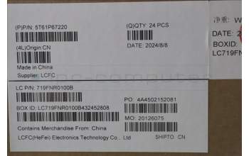 Lenovo 5T61P67220 TOUCHPAD CS22_3+2bCP,GLM,BK,NFC,TRI,GD