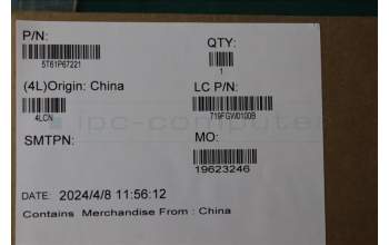 Lenovo 5T61P67221 TOUCHPAD CS21_3+2bCP,GLM,BK,NONFC,CHY,EL