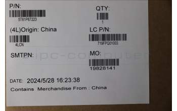Lenovo 5T61P67223 TOUCHPAD CS21_3+2bCP,GLM,BK,NONFC,TRI,EL
