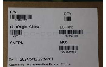 Lenovo 5T61P67226 TOUCHPAD CS21_3+2bCP,GLM,BK,NONFC,TRI,SY