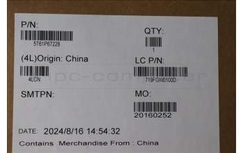 Lenovo 5T61P67228 TOUCHPAD CS21_3+2bCP,GLM,BK,NFC,TRI,EL
