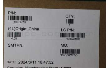 Lenovo 5T61P67229 TOUCHPAD CS21_3+2bCP,GLM,BK,NFC,SRX,SY