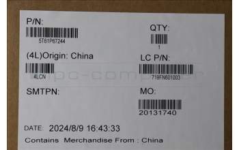 Lenovo 5T61P67244 TOUCHPAD CS21_3+2bCP,GLM,BK,NFC,TRI,SY