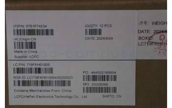 Lenovo 5T61P74234 TOUCHPAD CS21 CP,MLR,BK,NONFC,TRI,EL