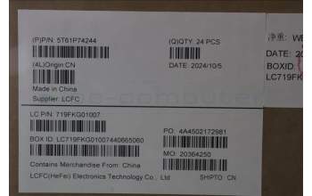 Lenovo 5T61P74244 TOUCHPAD CS21 CP,MLR,BK,NONFC,TRI,EL