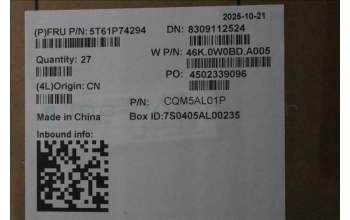 Lenovo 5T61P74294 CS25 3+2bCP, Mylar, EL PCB, Grey, NFC, SOVP&MP, CHY