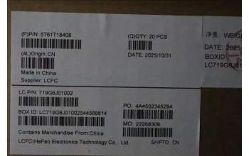 Lenovo 5T61T18408 TOUCHPAD CS25 ALLOY_WHITE,FP,JYT
