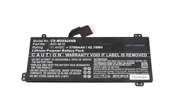 IPC-Computer batterie (Câble 35 mm/8 broches) (3 cellules) compatible avec Medion 40068772 à 42,18Wh