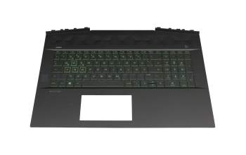 7116983400008 original HP clavier incl. topcase DE (allemand) noir/noir avec rétro-éclairage