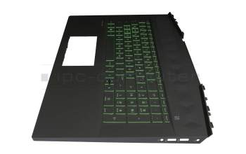 7116983400008 original HP clavier incl. topcase DE (allemand) noir/noir avec rétro-éclairage