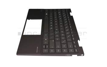 71NII23117 original HP clavier incl. topcase DE (allemand) noir/noir avec rétro-éclairage