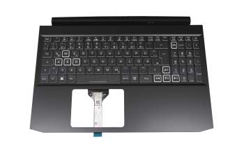 71NIX5BO090 original Compal clavier incl. topcase DE (allemand) moir/blanc/noir avec rétro-éclairage