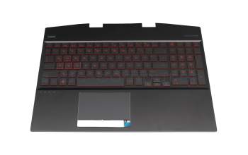 7H2010 original HP clavier incl. topcase DE (allemand) noir/noir avec rétro-éclairage