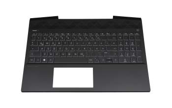 7H2140 original HP clavier incl. topcase DE (allemand) moir/blanc/noir avec rétro-éclairage